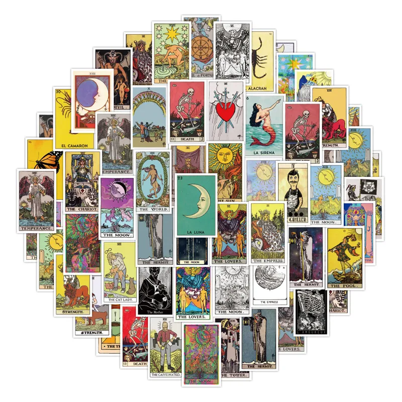 60PCS Tarot myth magic astrology divination graffiti Stickers for DIY Luggage Laptop Skateboard Motorcycle Bicycle Stickers W-481