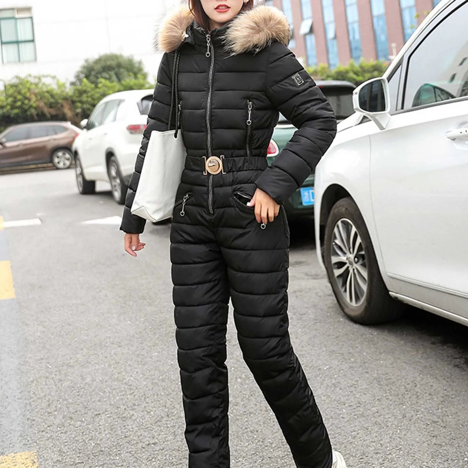 Skiing Suits Women Skiing Suites Fashion Waterproof Cotton-padded Windproof  Casual Thick Hot Snowboard Skisuit Outdoor Sports Zipper Ski Suit L221008