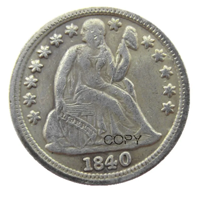 US Liberty Seted Dime 1840 P/S 크래프트 실버 도금 사본 동전 금속 다이 제조 공장 가격