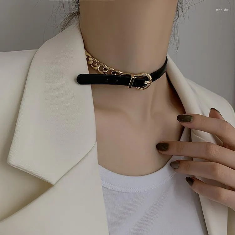 Choker Mode Vente Chaîne En Métal Femmes Filles Punk Goth Collier En Cuir Collier Bijoux Arrivée