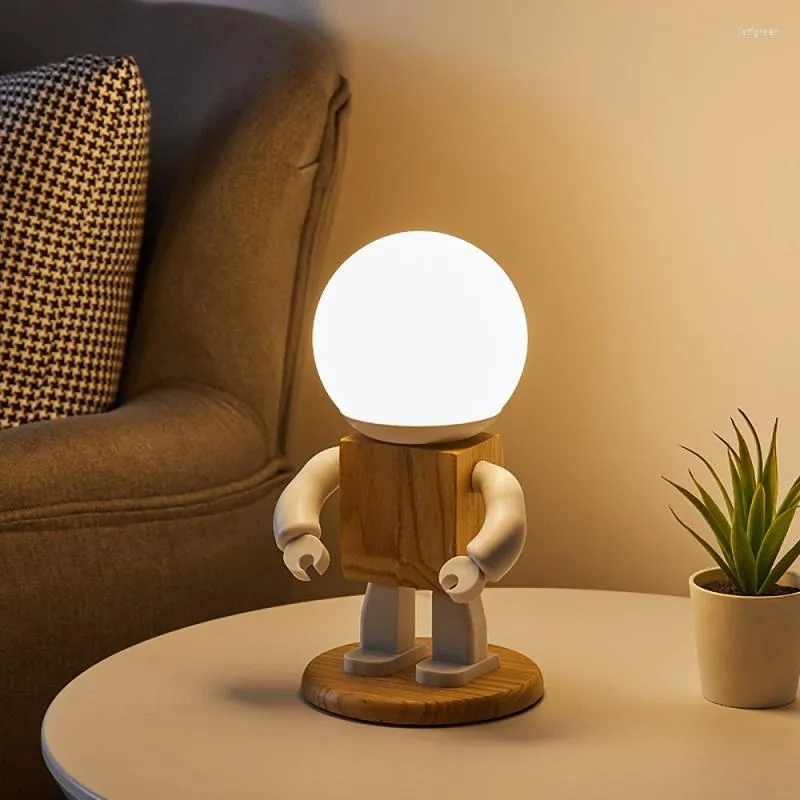 Nordic Robot Astronaut Table Lamp With USB Power For Bedside