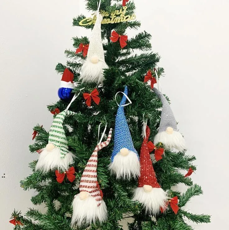 Luci dell'albero di Natale Ciondolo bambola incandescente decorazioni per feste a casa disposizione della scena Nordic Babbo Natale decorazione palla BBB16473
