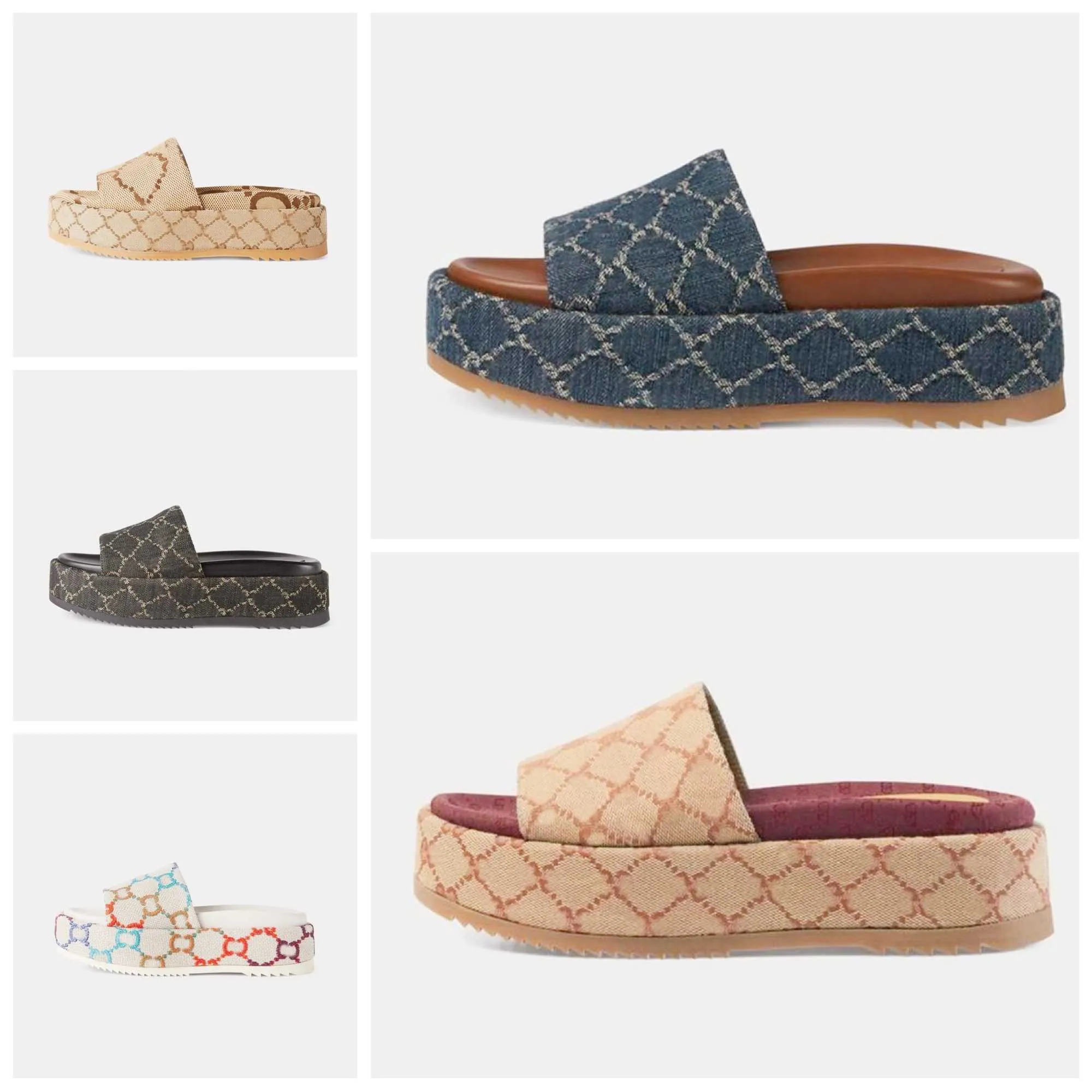 Дизайнерские унисекс Slippers Sandals Толстые 3-5 см. Обувь роскошные женщины мужские мужчина плоская платформа вышитая печать желе резиновые кожи Flip Black