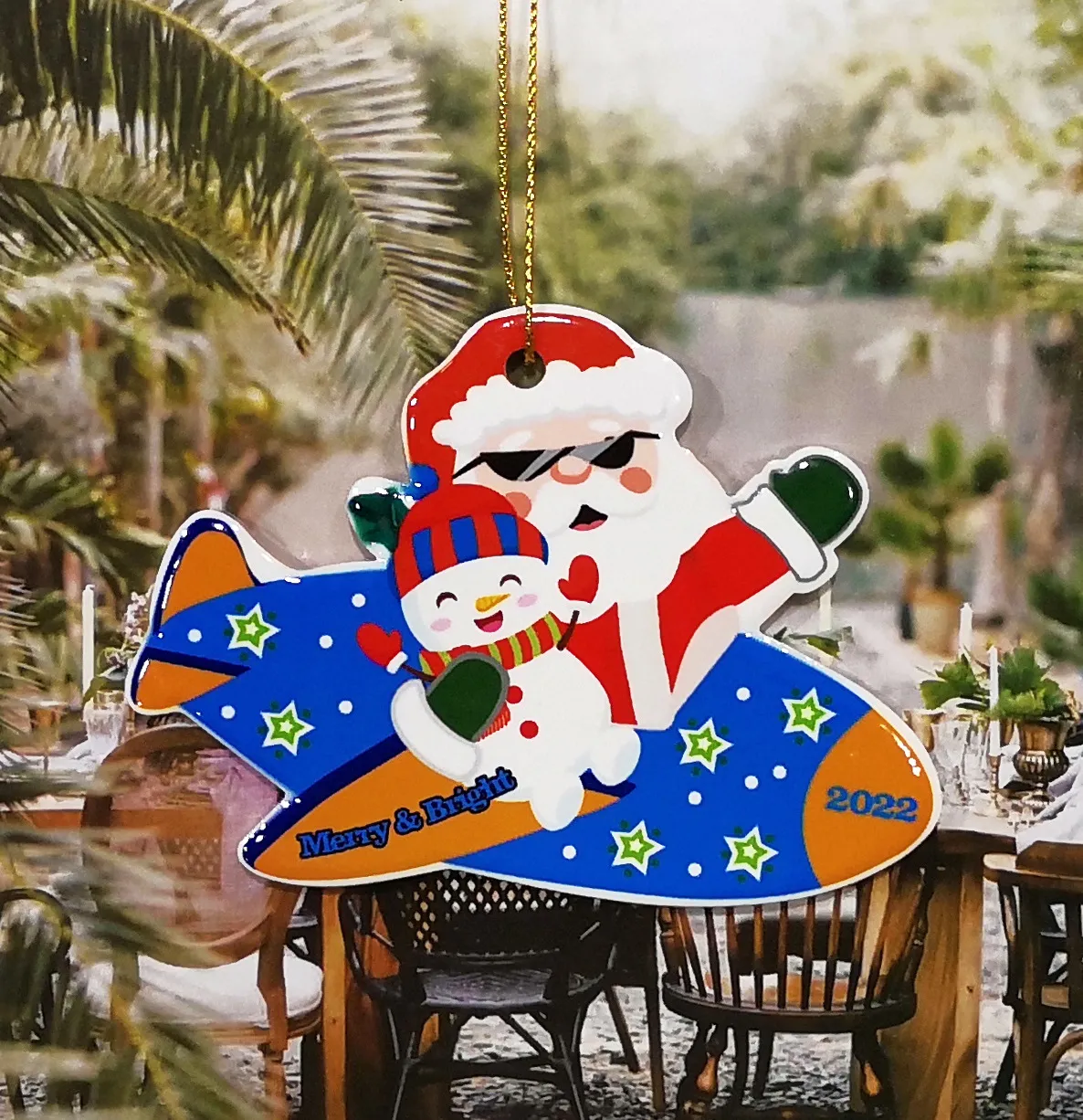 Resin Christmas Decoration Xmas Tree Hanging Pendants Cute Cartoon Snonman Santa Clause Gift Box Party Home Decors FY5618