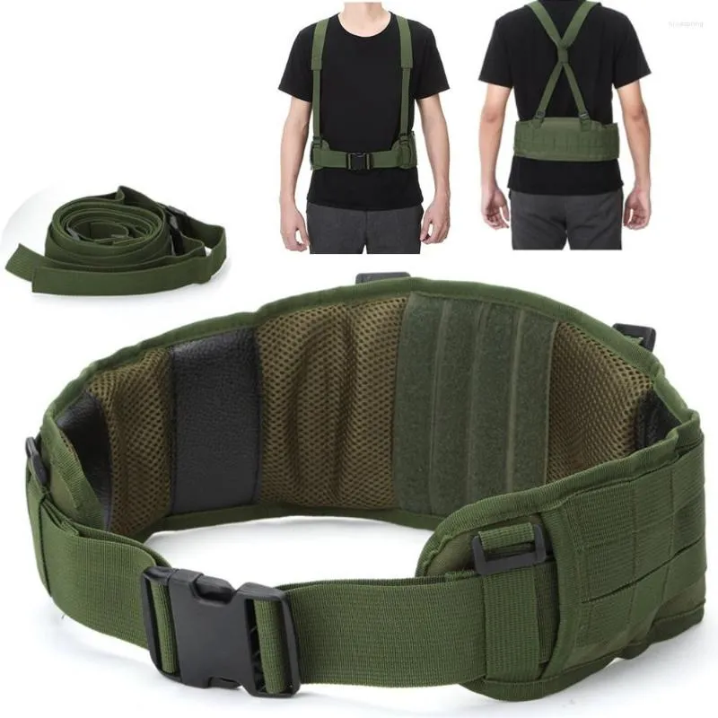 Jaktjackor Taktiska justerbara nylonb￤lte Milit￤r Molle Belt Army Rappelling Vest Midjeband Wargame utomhustillbeh￶r