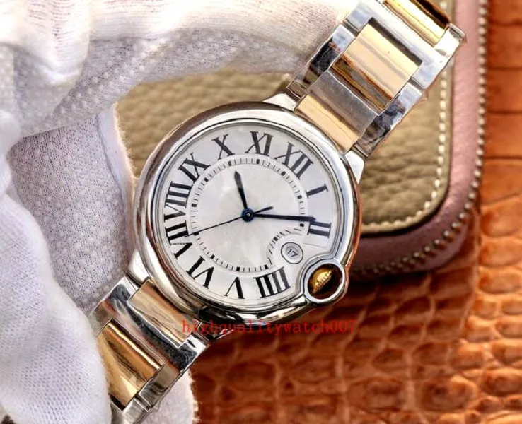 Nowa wersja Unisex Fashion WristWatches 42 mm 36 mm 33 mm White Dial W69008Z3 W69009Z3 Dwnie tonowe złoto automatyczne męskie zegarki Doskonałe zegarki na rękę