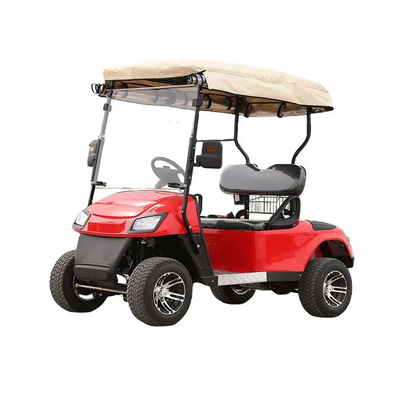 Un carrito de golf de costura de golf