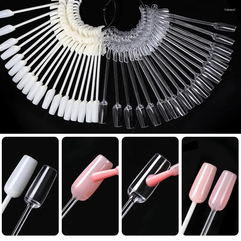 False Nails Black Nature Clear Nail Tips Oval Fan Display Acrylic Fake For Gel Polish Stand Practice Tool Manicure