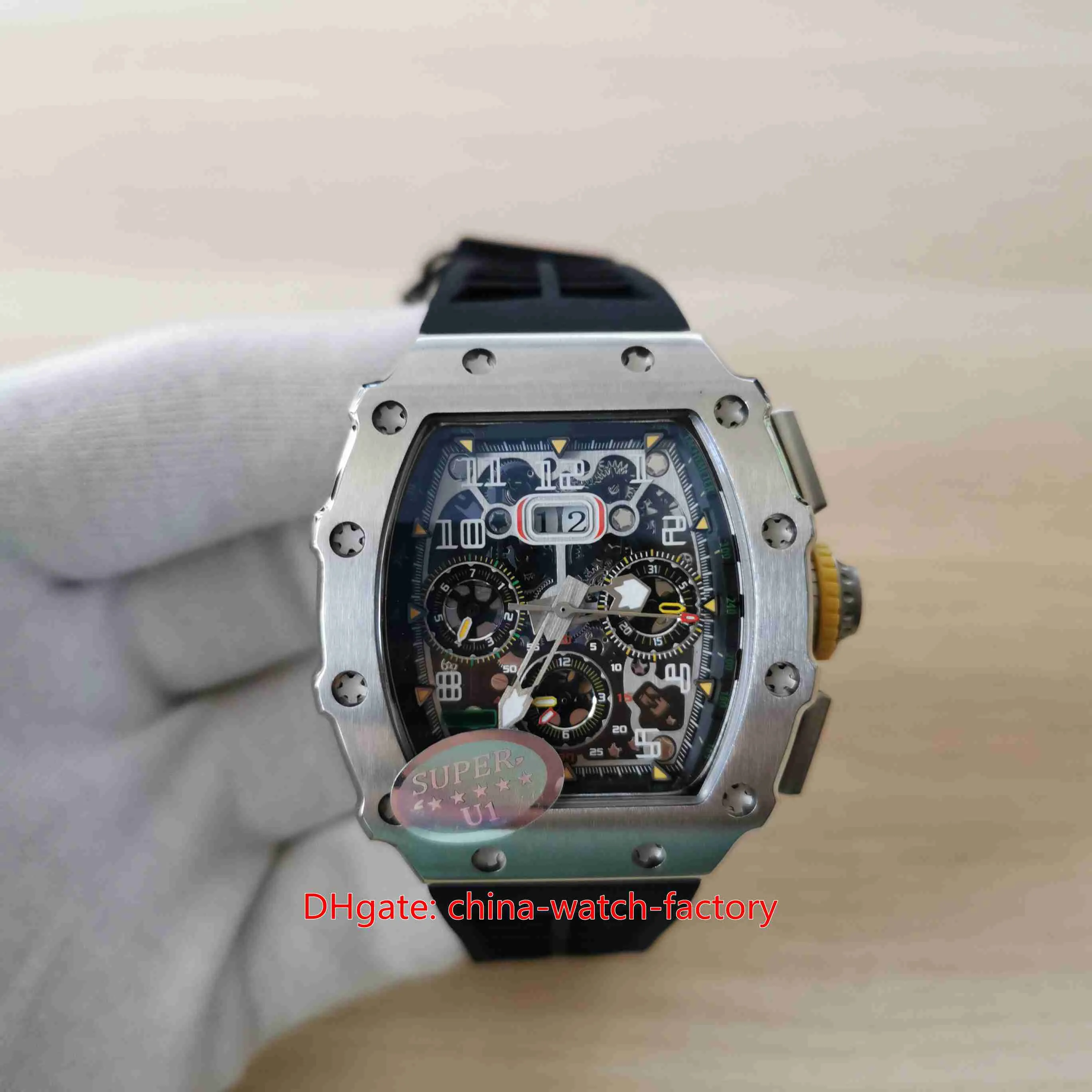 Groß sparen beim Kauf von Skelett Herren Uhren: Open Heart Automatik  Armbanduhr, 50 Mm Edelstahlgehäuse, Saphirkristallglas, Flyback Kalender, 