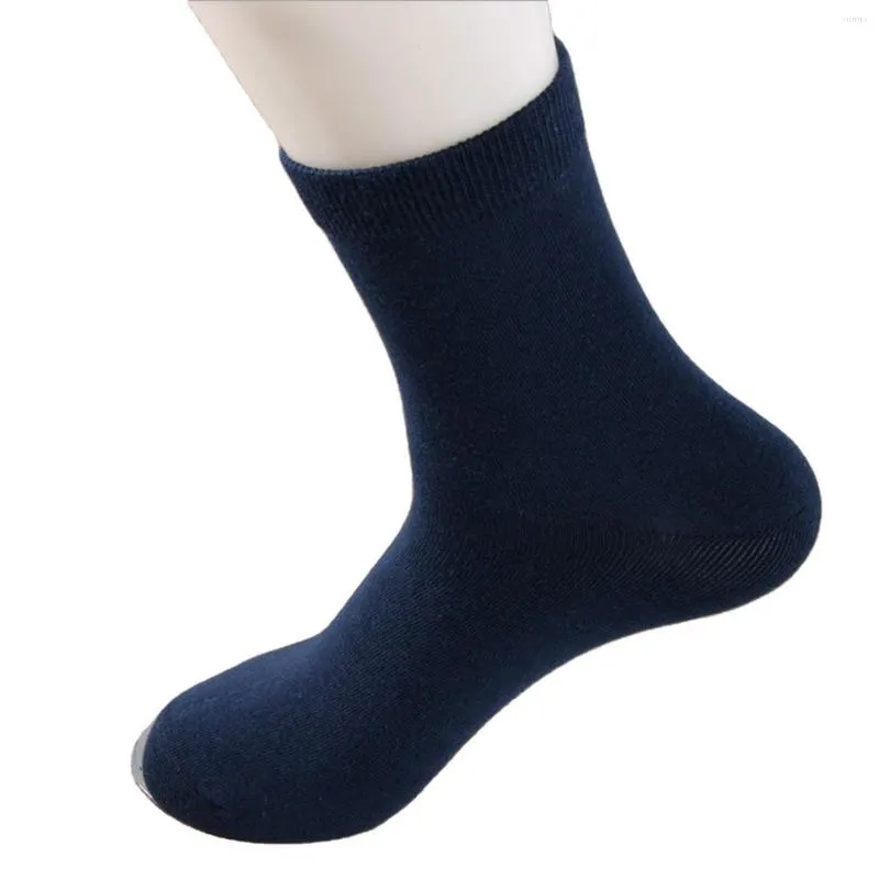 Men's Socks 10pair/LOT Men Autumn And Winter Season Cotton Middle Tube Solid Color Absorbing Sweat Black White Gray 5 Colors