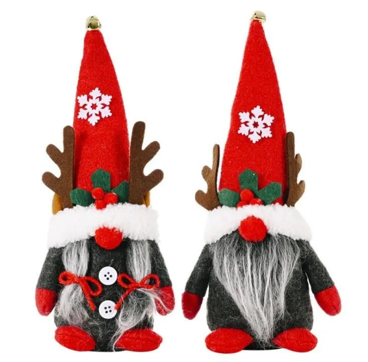 Gnomes Christmas Decor Creative Antlers Dwarf Ornaments Swedish Gnome xmas Faceless Forest Old Man Gifts SN4679