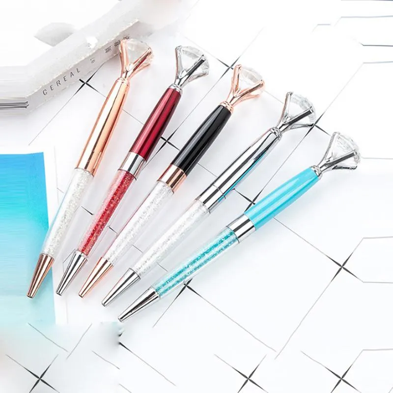 Diamond Metal Ballpoint Pen Multi Class Crystal Ball Point Pens Office Office School Crity Write Supply School School Season Gift