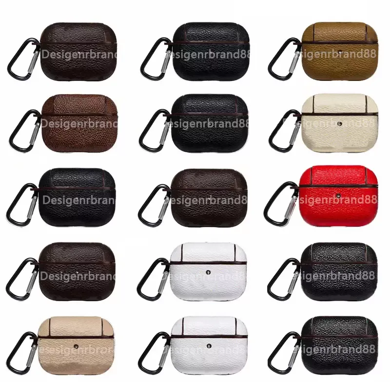 Voor Airpods Pro 1 2 3 Case Designer Airpods Cases Hoofdtelefoon Accessoires High End Luxe Oortelefoon Tassen Met Sleutelhanger Letter L Gedrukt Patroon Headset Air Pod Cover