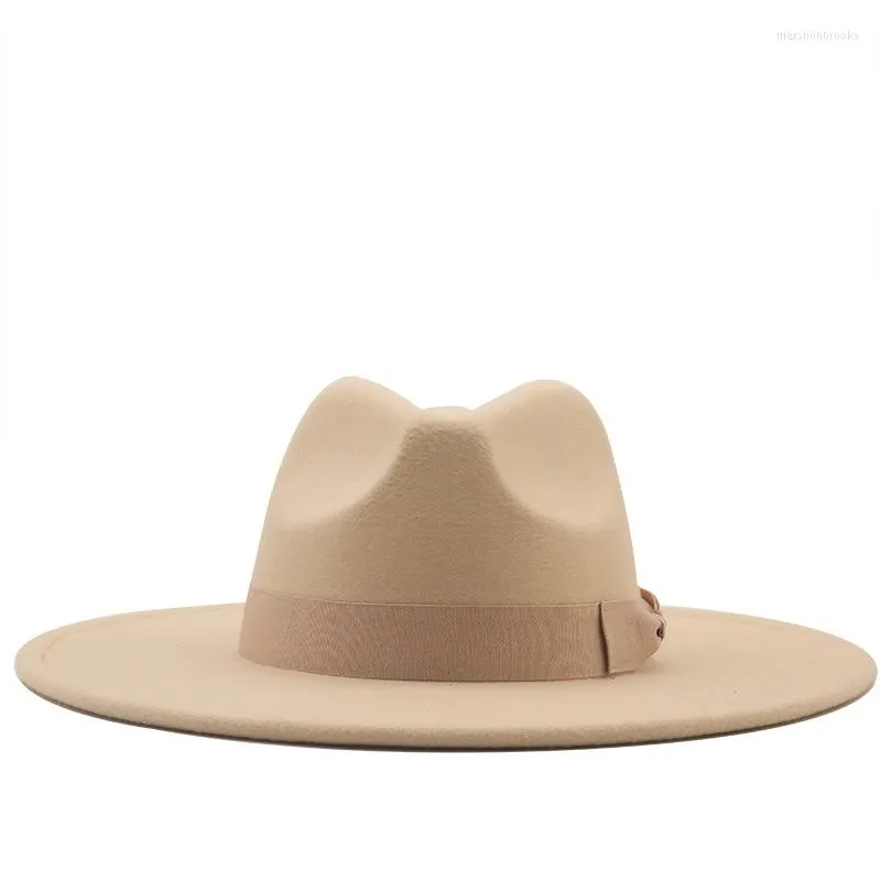 Berets Femmes hommes Big Edge Felt Fedora Chapeaux