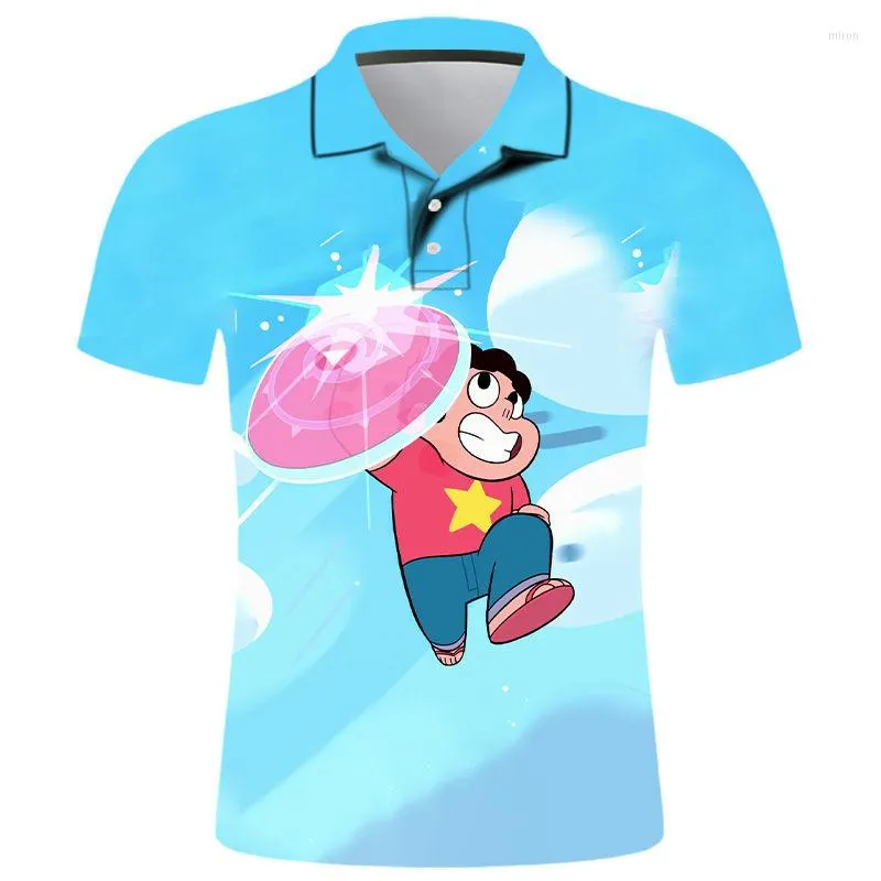 Men's Polos 3D Printed Polo Shirt Men Ropa Steven Universe Homme Fashion Camisas Streetwear Casual Hombres Harajuku Cool Short Sleeve