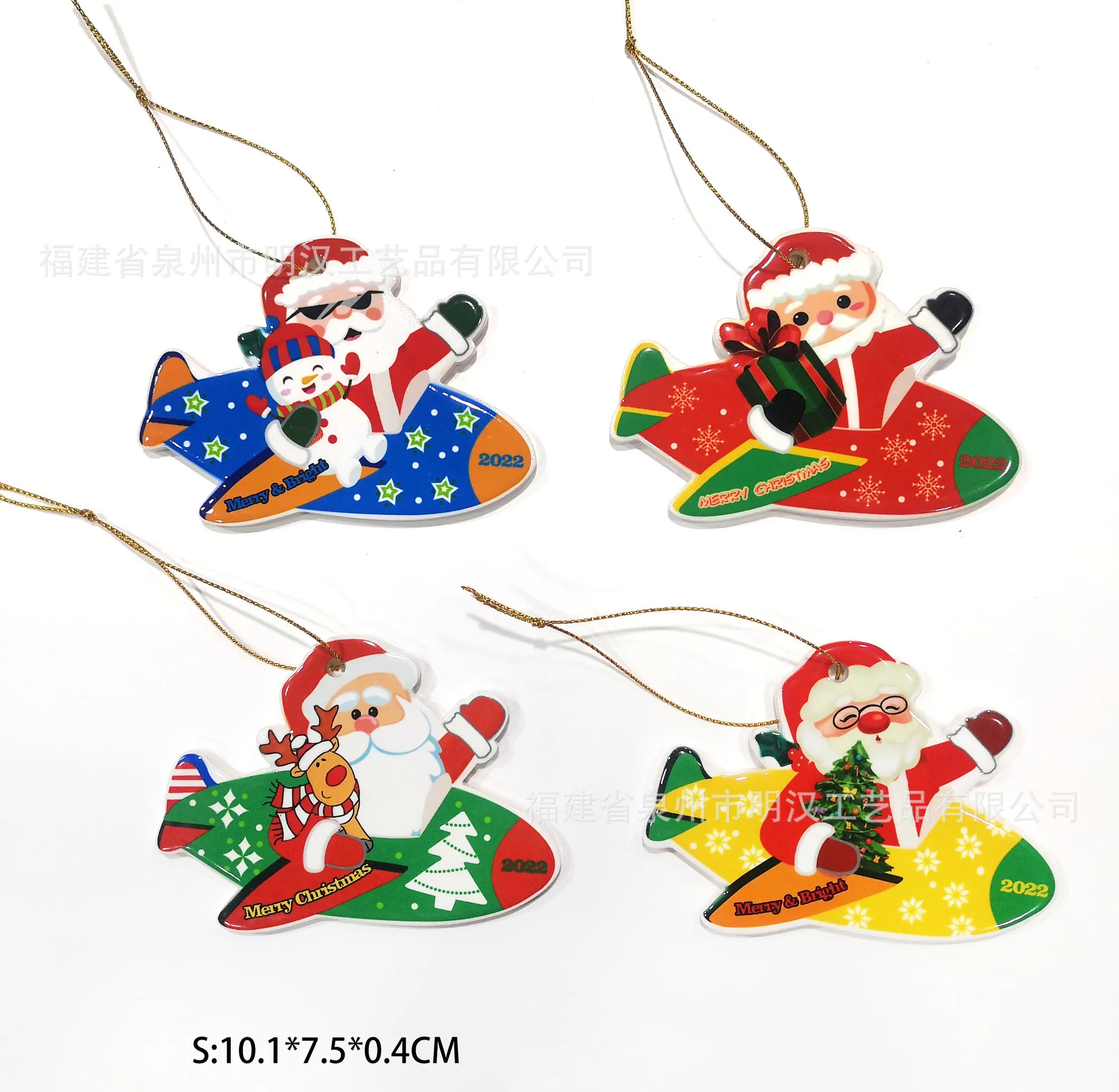 Resin Christmas Decoration Xmas Tree Hanging Pendants Cute Cartoon Snonman Santa Clause Gift Box Party Home Decors FY5618