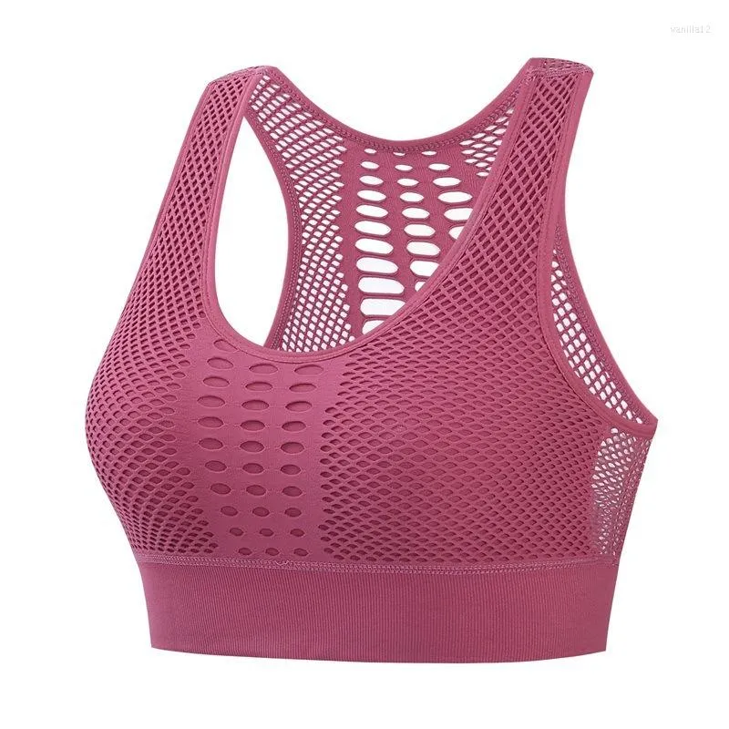 Yoga Outfit Breathable Sports Bra Beautiful Back No Steel Ring Underwear Traceless Stretch Vest Running Fitness 2022