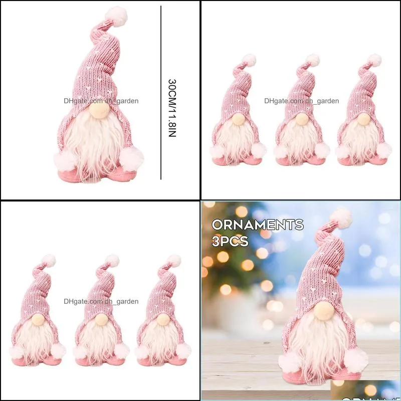 Sacchetti per gioielli Borse Sacchetti per gioielli Borse 3Pcs Morbido peluche Farcito Bambola senza volto Fatto a mano Natale Gnomo Natale Figurine Giocattolo Casa Ho Dhd8D