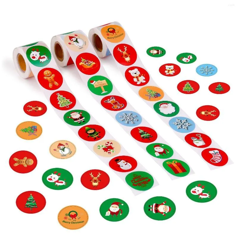 Gift Wrap 500Pcs/roll Christmas Paper Label Stickers Sticker Scrapbooking For Card Packing Stationery