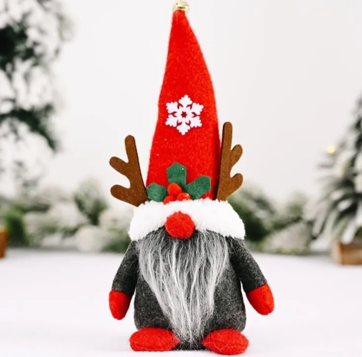 Gnomes Christmas Decor Creative Antlers Dwarf Ornaments Swedish Gnome xmas Faceless Forest Old Man Gifts SN4679