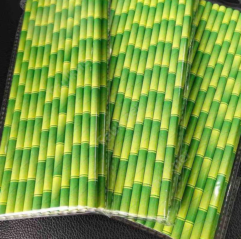 newBiodegradable Bamboo Straw Paper Green Straws Eco Friendly 25 Pcs a Lot on Promotion 800 lots DAF503