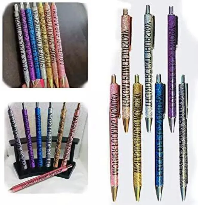 Bricolage ajouter des perles stylos drôles étudiant perles en plastique stylos à bille perle stylo à bille cadeaux de noël promotionnels créatifs