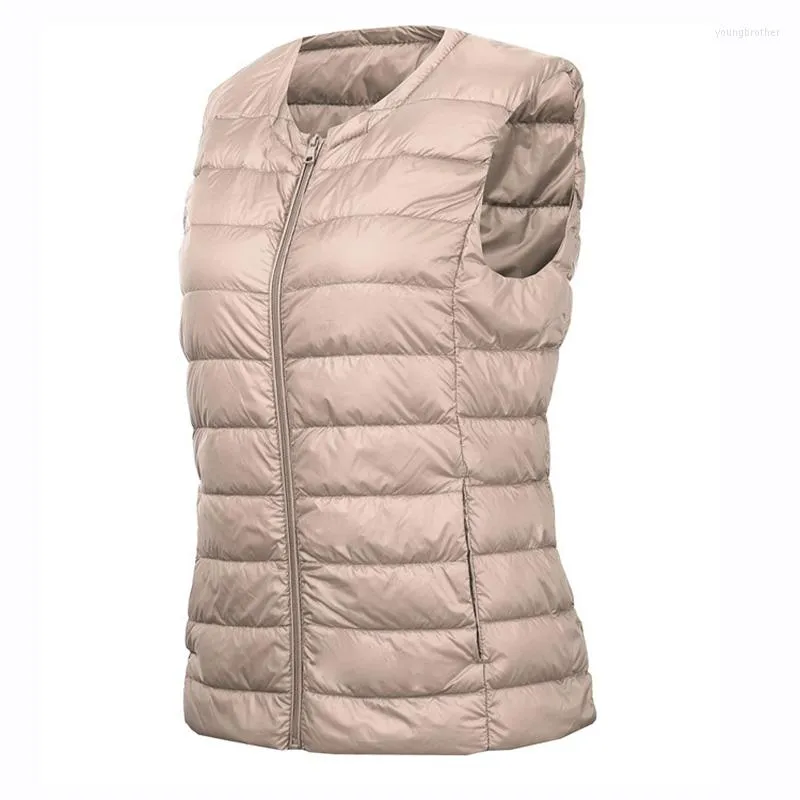 Gilet en laine pour femmes, col rond, solide, fin, matelassé, mode coréenne, vestes sans manches, automne hiver 2022