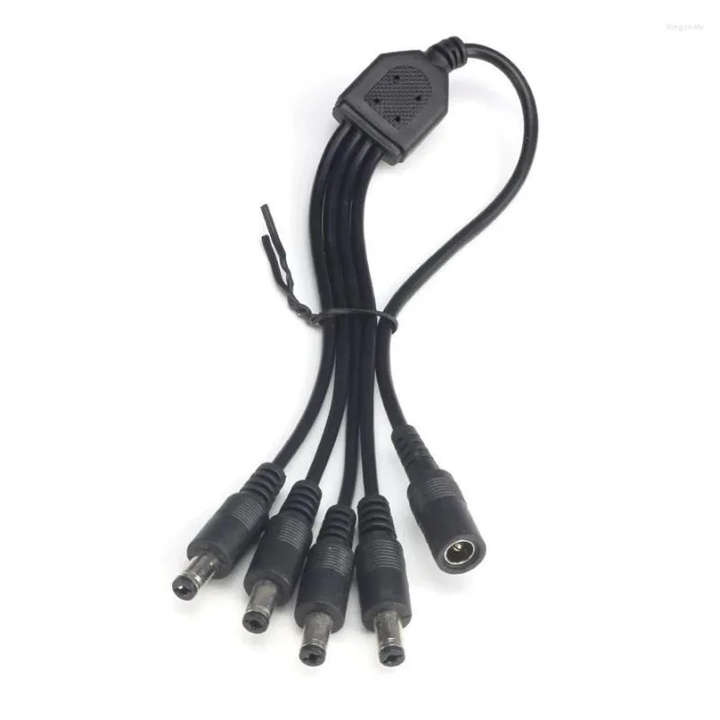 Verlichtingsaccessoires Kabel Y Adapter DC Power 1 vrouwelijk tot 2/3/4 mannelijke uitgangssplitser voor CCTV -camera LED -strip Licht 5,5 mm x 2,1 mm