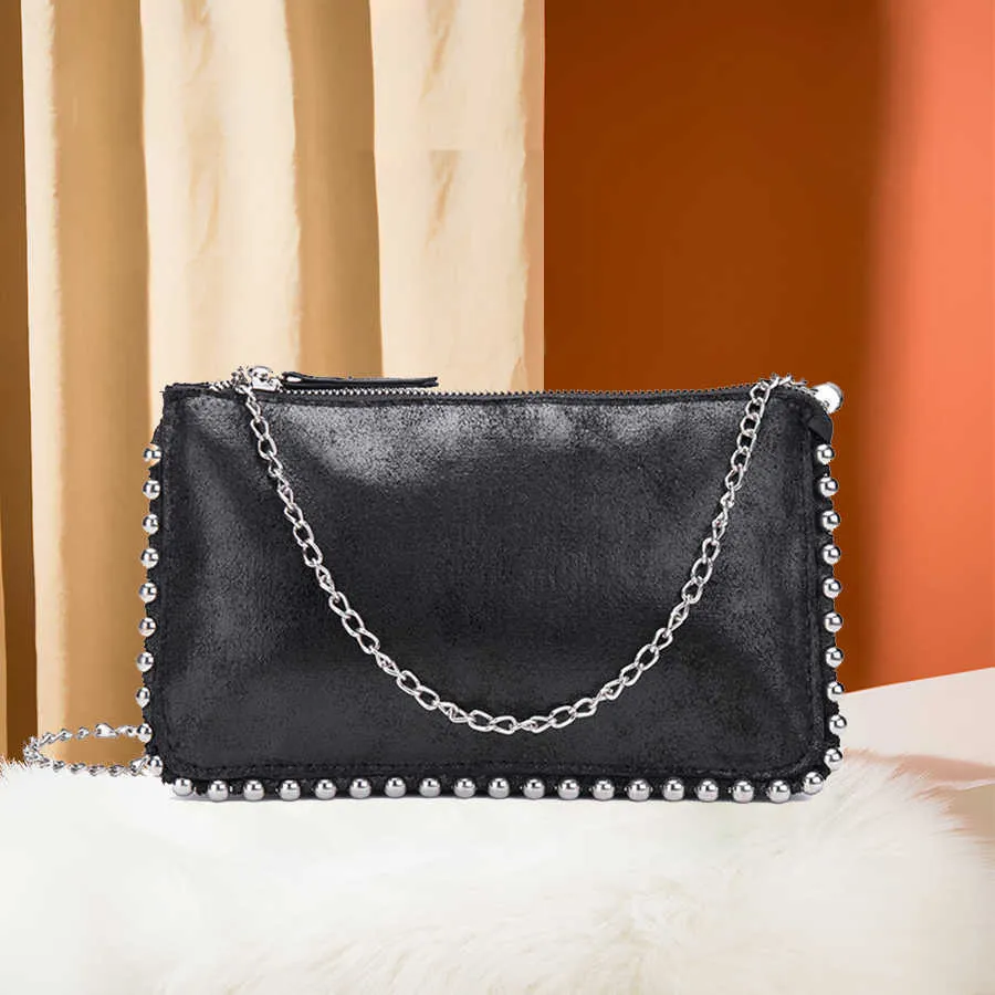 Torby wieczorowe w łańcuchu retro torba damska luksusowa torebka aksamitne małe kwadratowe torby mody mody na jednym ramię Crossbody Bag czarny L221014