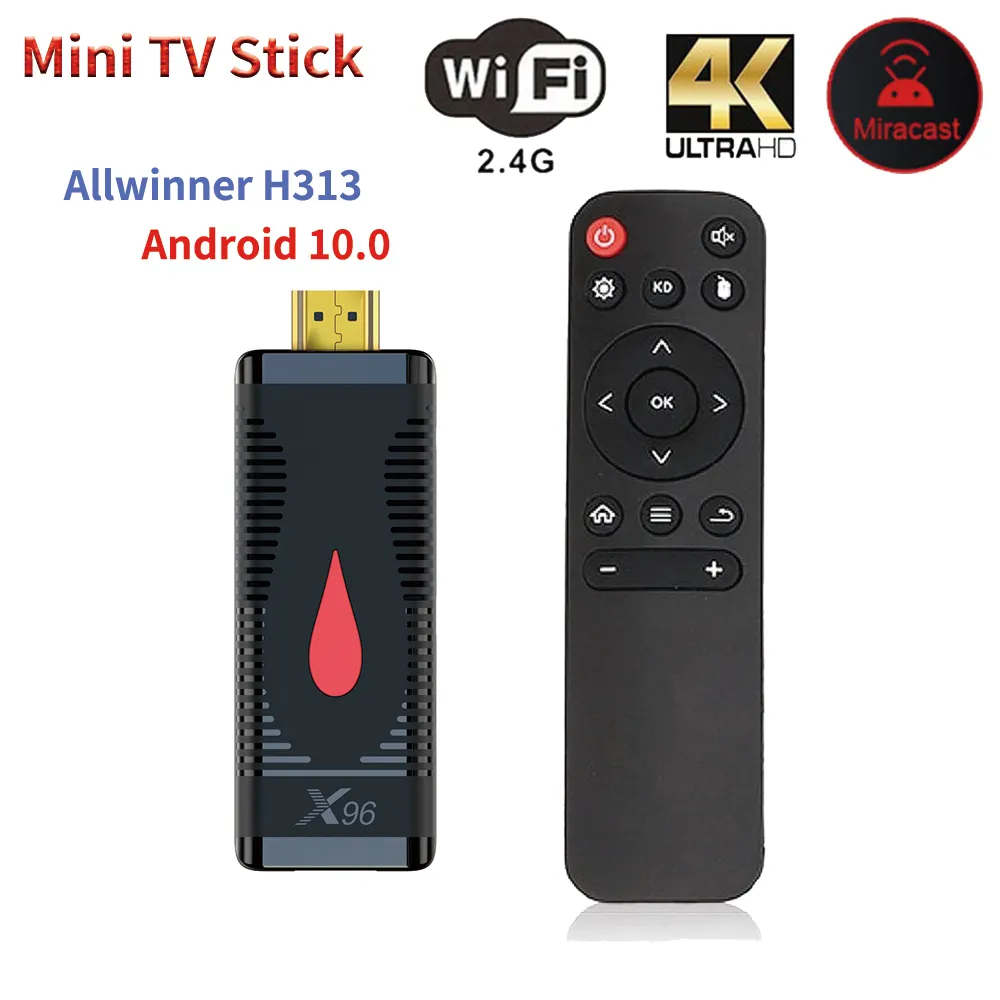 TV Stick X96 S400 Smart Fire AllWinner H313 4K Media Player Android 10 Box 24G 5G Wi -Fi 2GB16GB Дейвер PK X96S 230812