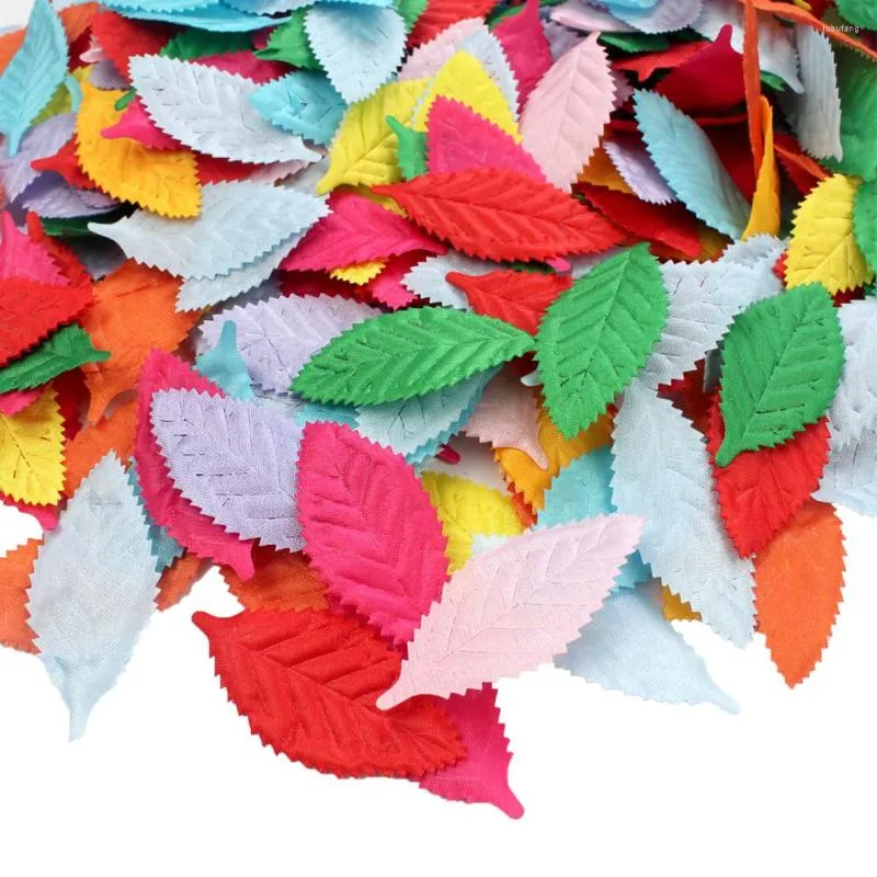 Decorative Flowers 50PCS/100PCS Mixed Artificial Leaves Decoration Fake Fabric For DIY Scrapbook Craft Wedding Confetti Home Party Supplies