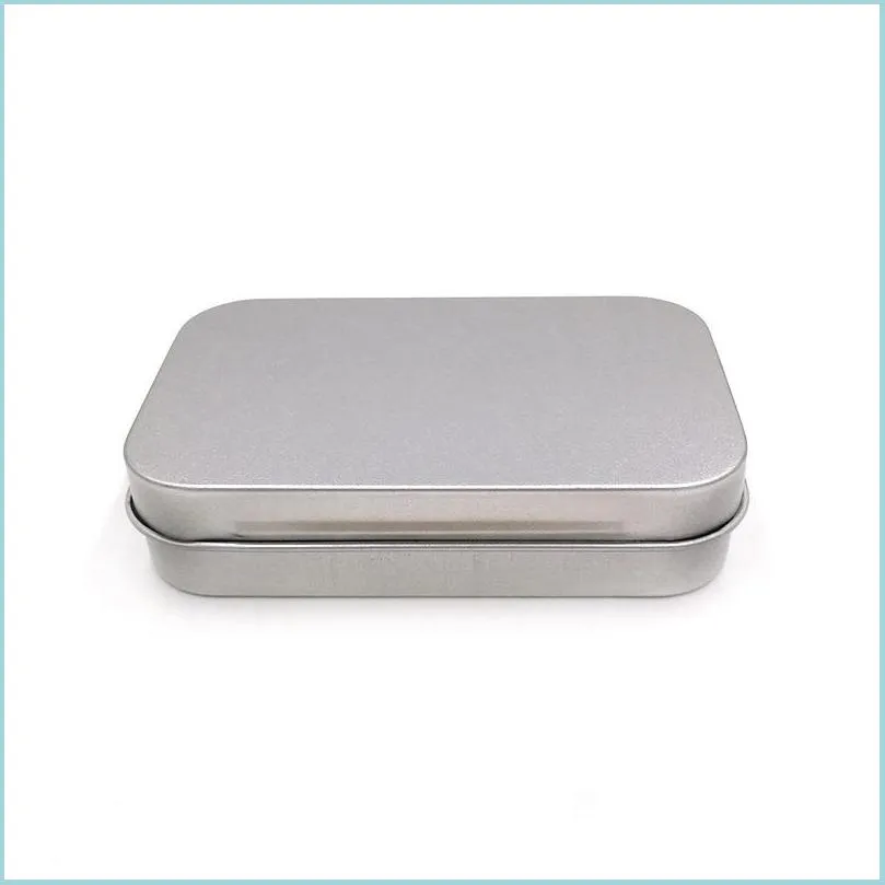 Storage Boxes Bins Mini Iron Case 95X60X21Mm 2 Color Tin Box Hemming Rec Clamshell Gift Home Makeup Organizer Caskets Storage New 1 Dh8Wi