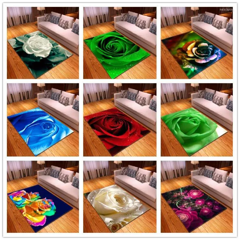 Tappeti Serie Rose Stampa 3D Tappeti per corridoio Camera da letto Soggiorno Tappeto Cucina Bagno Tappetini antiscivolo Tapetes creativi