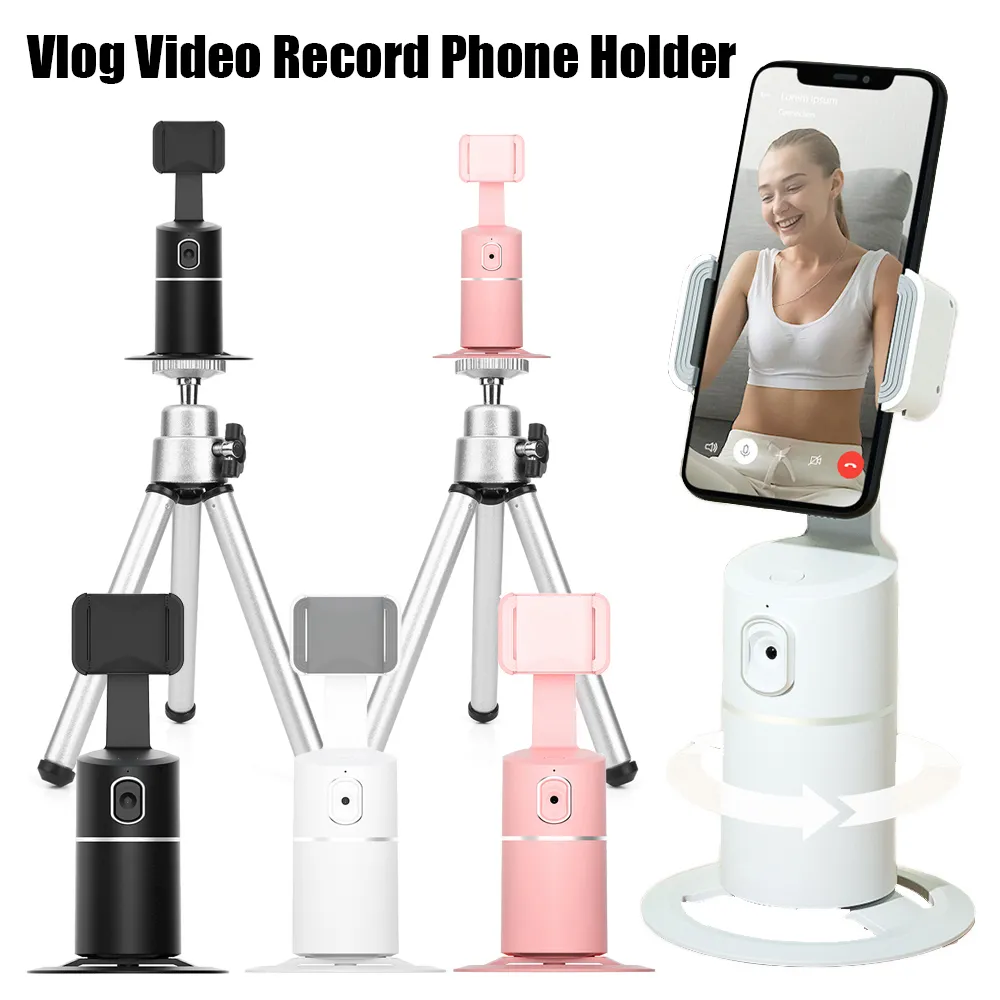 Selfie-Einbeinstative, 360-Grad-Rotation, automatische Gesichtsverfolgung, Kamera-Telefonhalter, Stativ, AI Smart Shooting Stick für PO Vlog Live-Videorecorder 221017