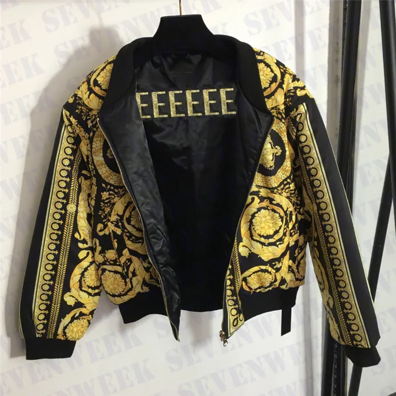 디자이너 럭셔리 여성 다운 코트 겉옷 빈티지 프린트 파카는 양면 착용 가능 패션 겨울 따뜻한 자켓 윈드 브레이커 유지
