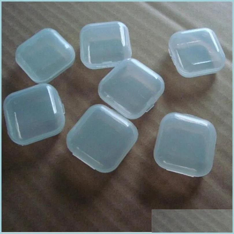 Opbergdozen Binnen Mini Square Box opslagcontainers sieraden oordoppen kasten plastic draadloos met deksels transparante handige druppel d dh0r3