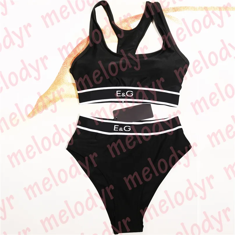 Roupa íntima preta Push up Sport Bra Swimwear calça alta Coloque as cuecas de carta de banho de carta de banho