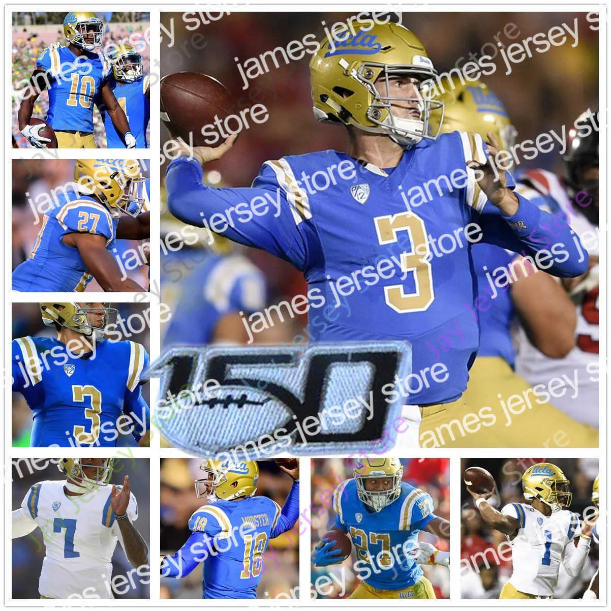 Fotbollströjor anpassade UCLA Bruins Football Jersey College Jaylen Erwin Kyle Philips Greg Dulcich Krys Barnes Josh Woods Wilton Speight Caleb Wilson