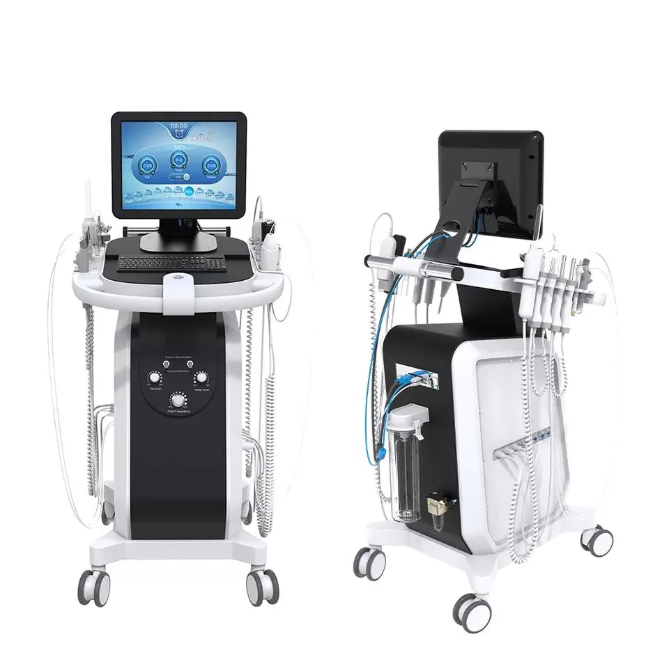 Machine de Microdermabrasion 15 en 1, analyseur de peau, appareil facial Hydra diamant, Peeling à l'oxygène, dispositif d'hydro-Dermabrasion