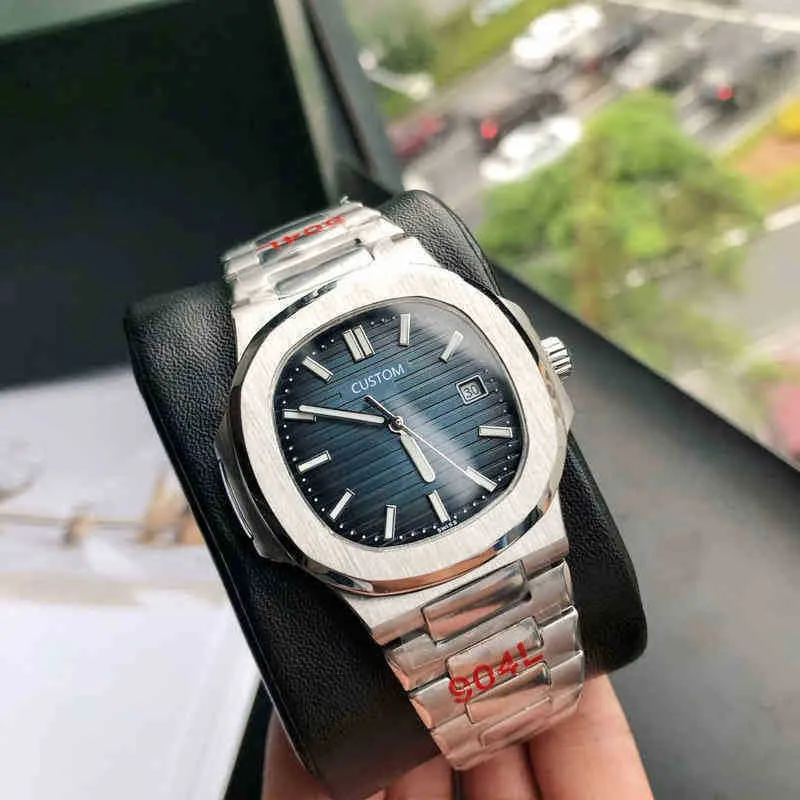 3K 41 mm automatische mechanische herenwacht Miyota 8215 Beweging Sapphire roestvrij staal transparant glazen rugkap blauw 5711Jutj