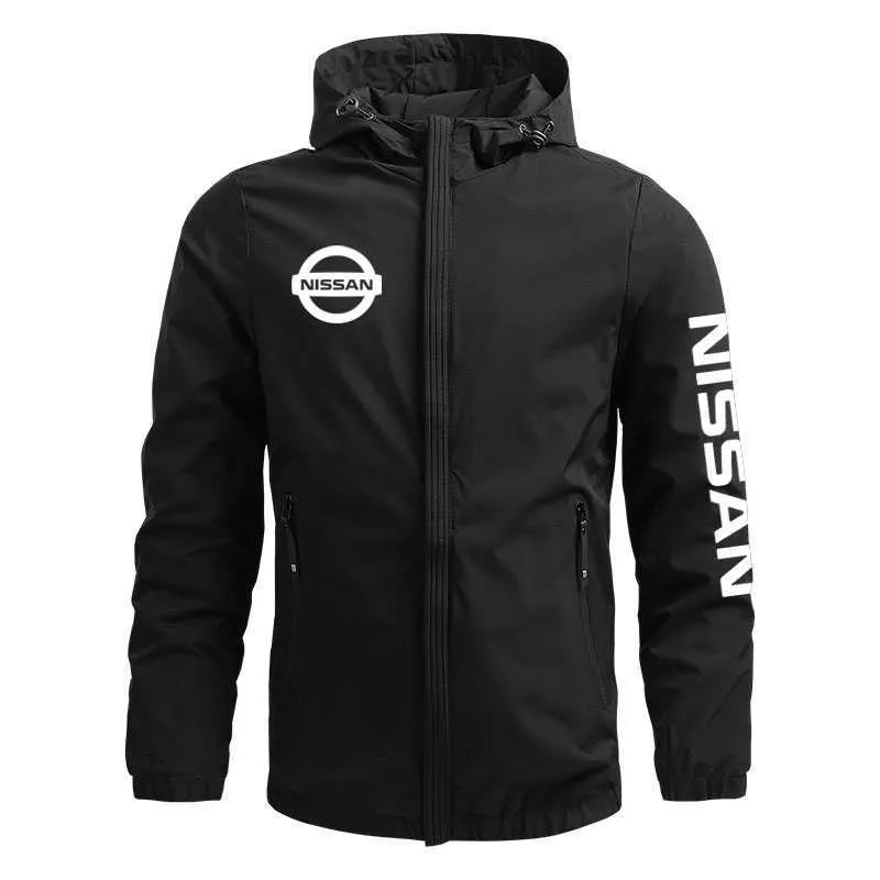 日産　ジャンバー　nissan 3L 黒 ジャケット　NISSAN Nissan Mens Windproof Hooded Jacket Outdoor Travel Military Style