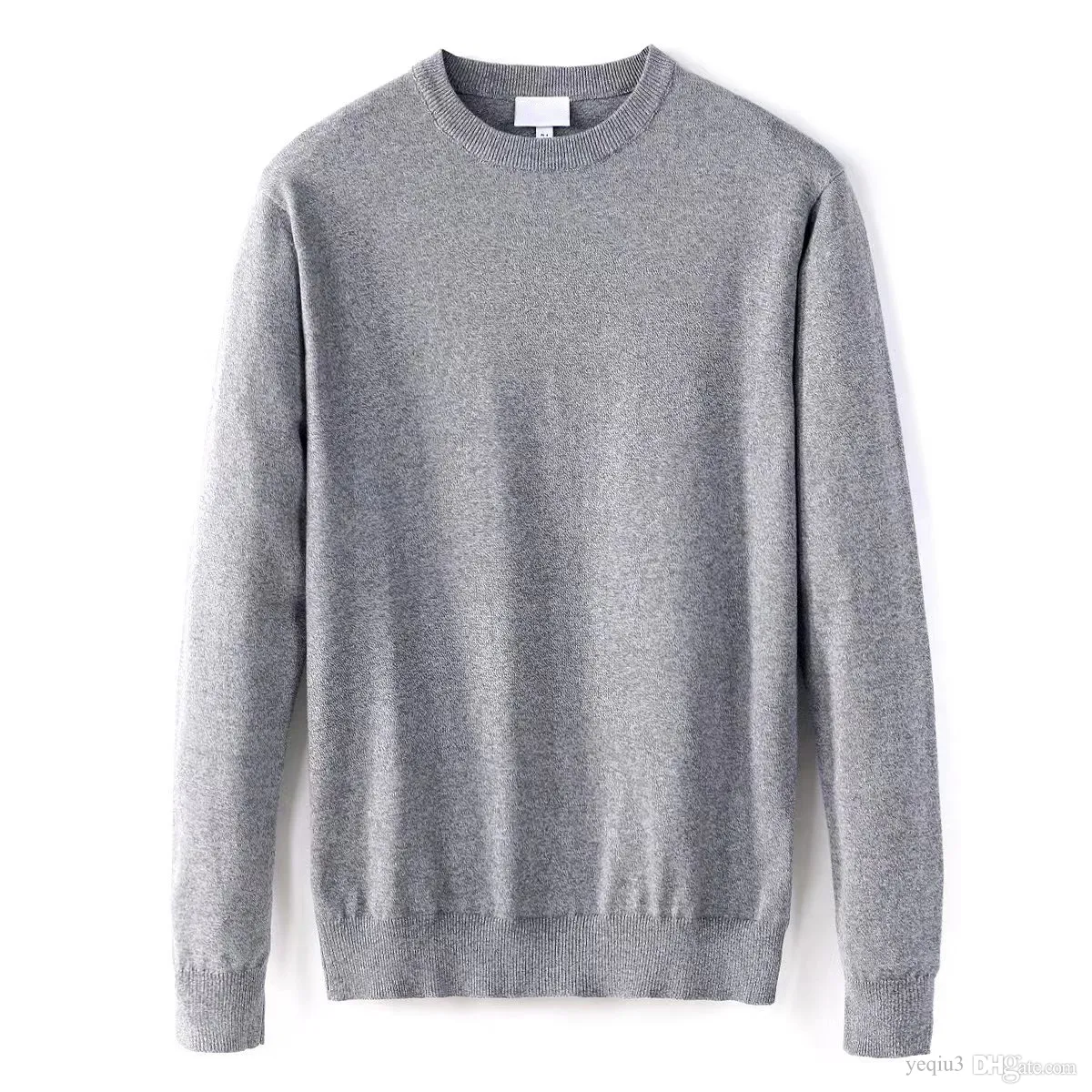 Menskrokodiltröja Pullover Elasticitet Broderi Twisted Needle Sticked Cotton O-Neck Kvalitet Multiplik Rikad Asiatisk storlek tunn sektion