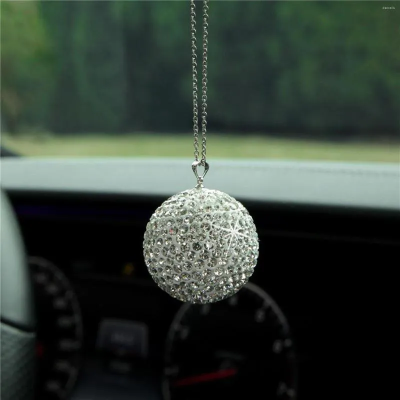 Interiördekorationer Diamond Crystal Ball Car Pendant för bakre spegeltillbehör