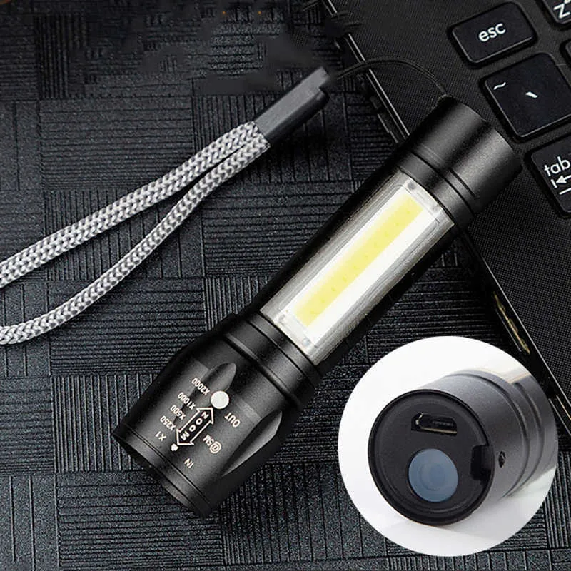 Flashlights Torches XP-G Q5 Led Flashlight Torch Aluminum Waterproof Camping Bulbs Shock Resistant Zoomable portable light Ship from Russian L221014