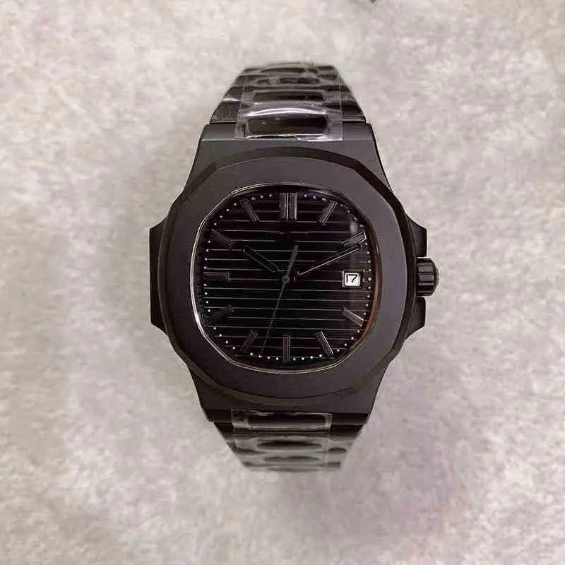 3K zegarek na rękę limitowaną edycję U1 oglądaj automatyczny grawerowany ruch 5711 Sapphire Crystal Glass Back Black Dial 316 Pasmo nierdzewne