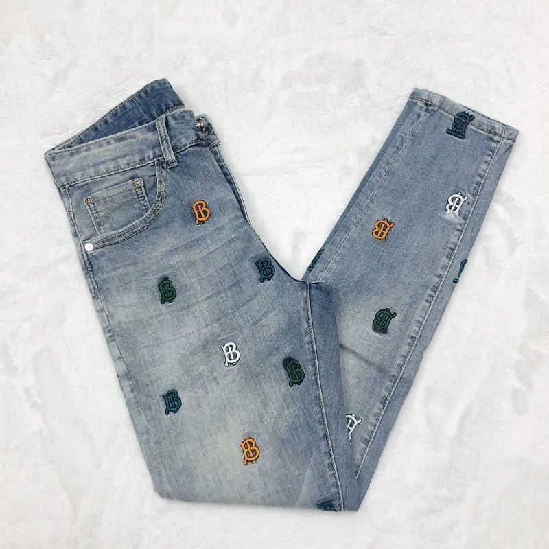 Jeans surdimensionnés pour hommes Burb Pantalons de créateur TB Pantalons brodés Hommes Femmes Lâche 4XL 5XL 6XL