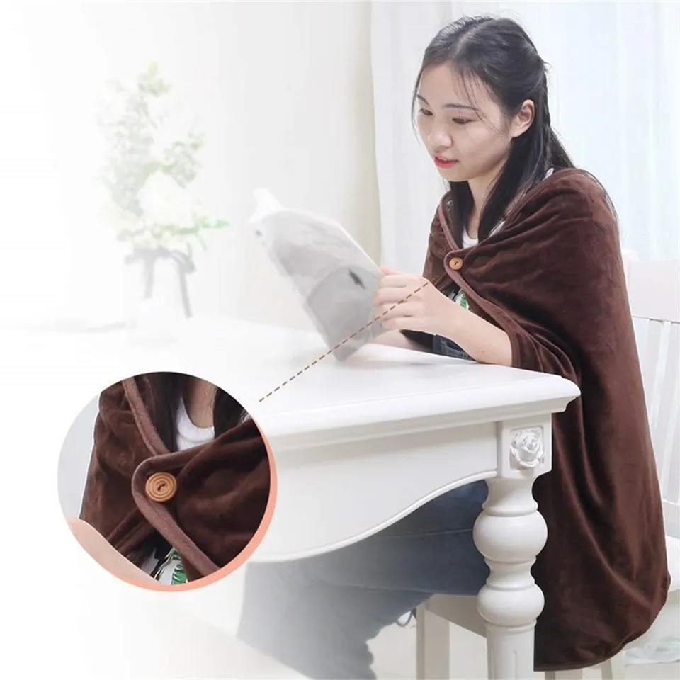 Electric Blanket Winter USB Heating Shawl Pad Warm Body Home Knee MattressPlush Throw Warmer Cape Lap