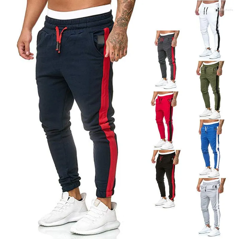 Pantalons pour hommes Vêtements pour hommes Tendance Mode Poche à lacets Coutures Pantalons de sport décontractés Jogging Formation Streetwear