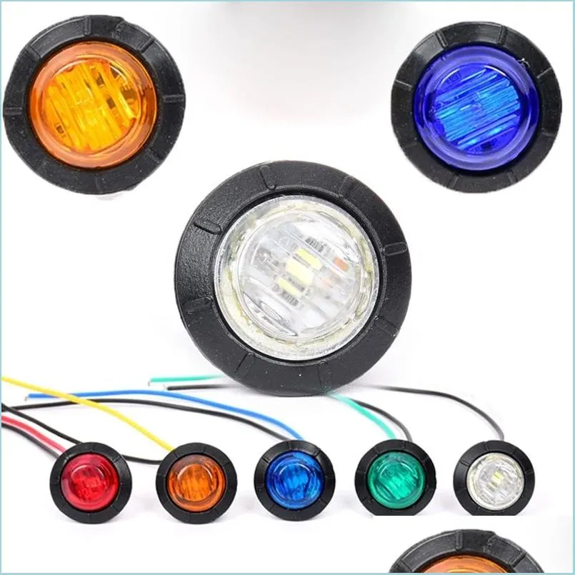 CAR -lampen 10x 3/4 inch Ronde BBS LED -Achterzijde Markerindicators Lichte waterdichte klaring 12V voor autolruckval levering 20 DHMLS