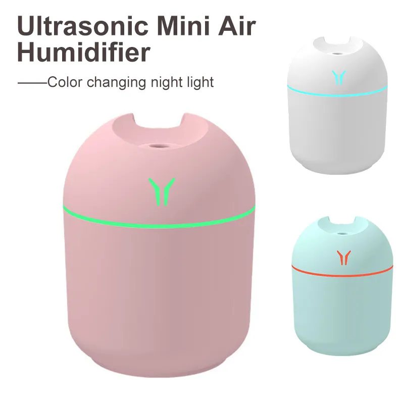 Mini Portable Air Humidifier Aromatherapy Diffuser 250ml Ultrasonic Essential Oil Diffusers Led Light Humidificator for Home Car